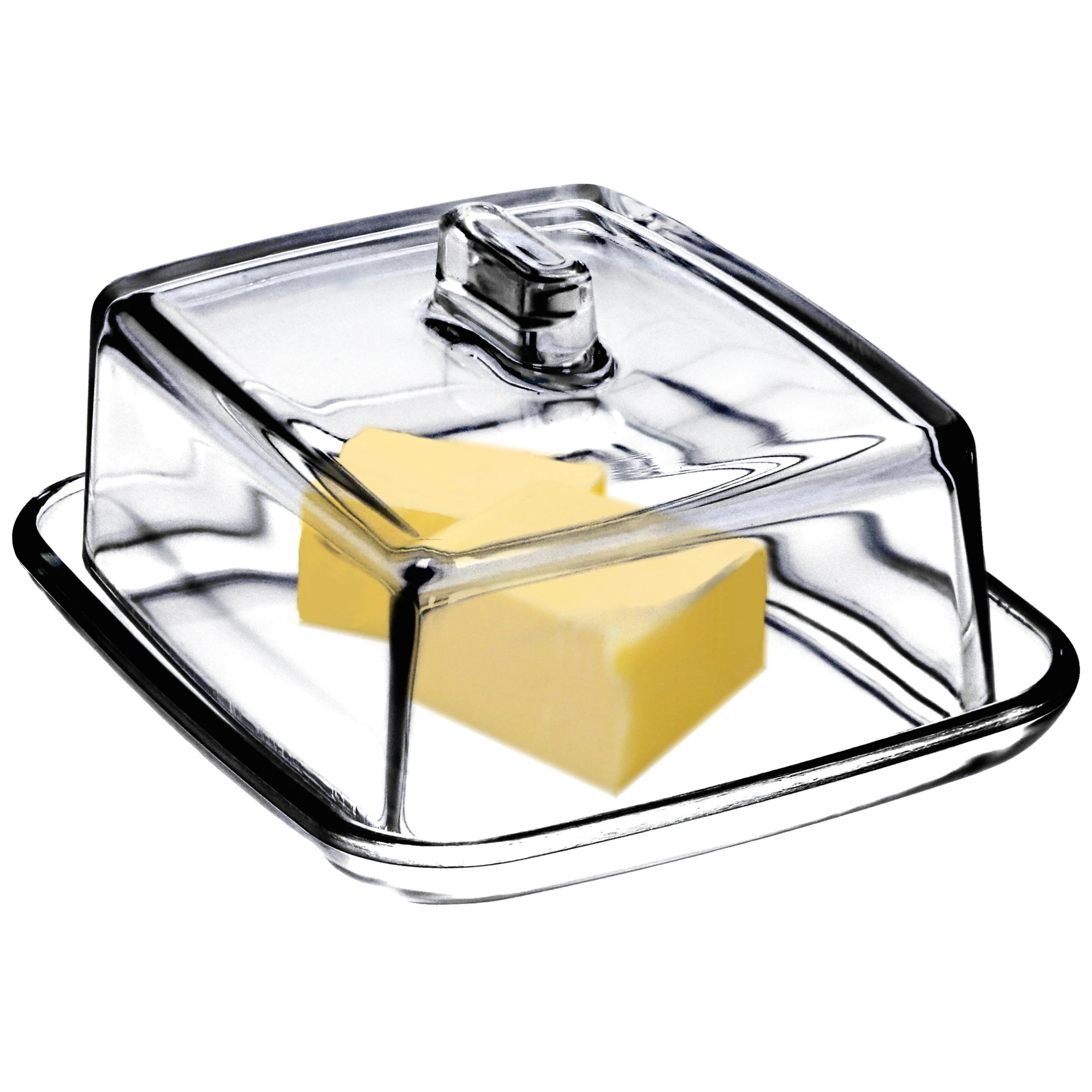 Butterdose, Glasmaterial, 19 X 10 X 8 Cm, Geeignet Für Standard-butterblöcke, Hält Butter Frisch, Hygienische Aufbewahrungslösung