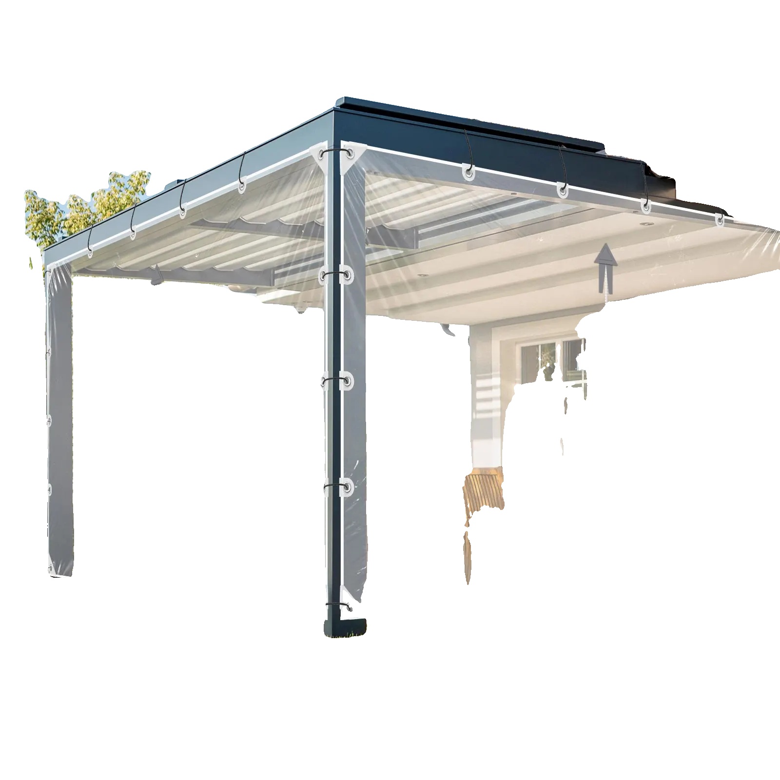 Transparente Plane, Wasserdicht, Robuste Konstruktion, Klar-c, H2.4 X L3m