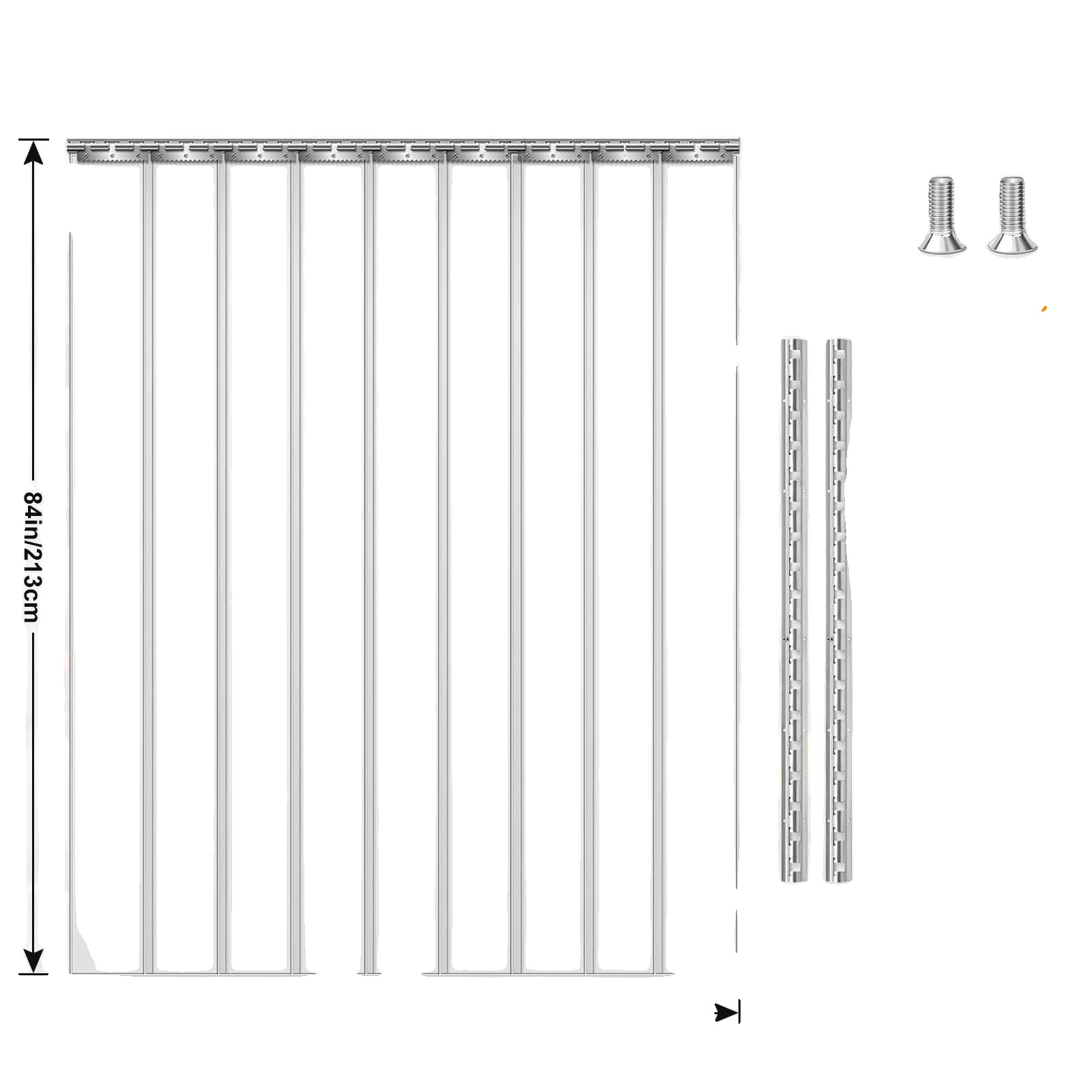 Winddichte Pvc-streifenvorhang, Energieeffizient, Klare Sichtbarkeit, 121x213cm 9stk