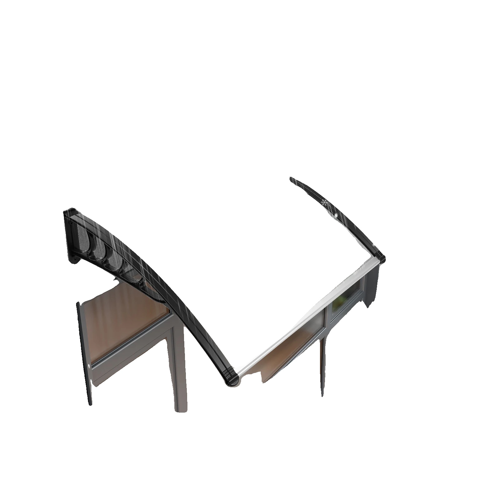 Türvordach, Polycarbonatmaterial, 5 Mm Dicke, Wandmontiertes Design, Wetterbeständig, Modernes Bogenstil