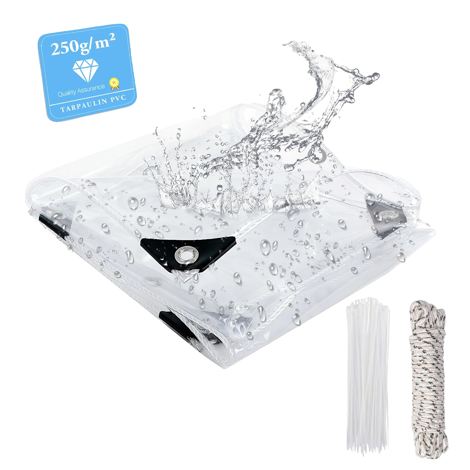 Klare Plane, Wasserdicht, Strapazierfähig, Transparent-d, W2 X L3m