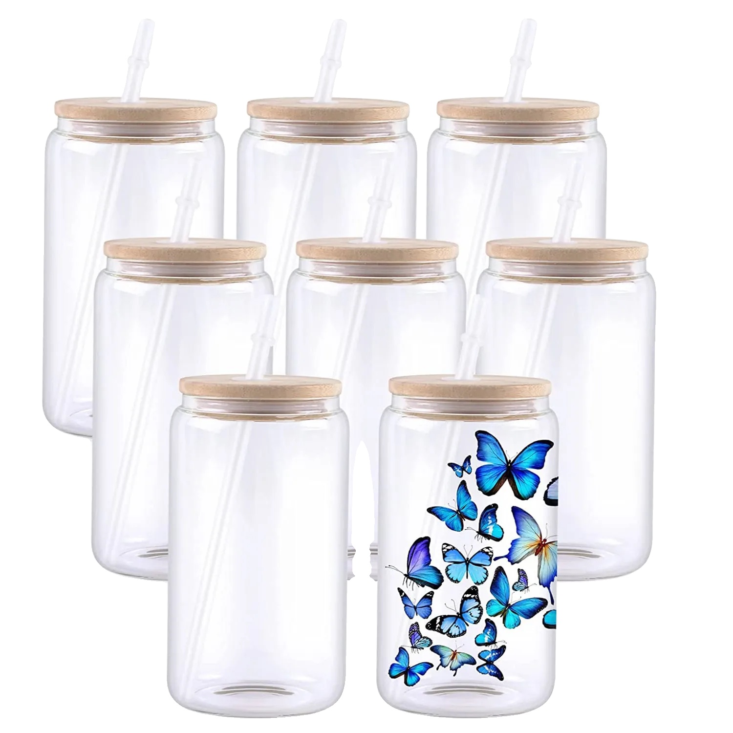 Sublimationsbecher, 16 Oz Kapazität, Komplettes Diy-set, 8stk Klar, 16oz