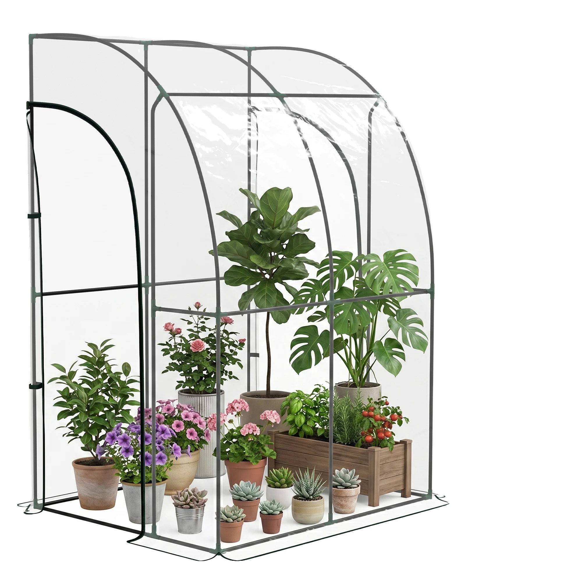 Gewächshaus, Transparentes Pvc, Rolltore, T1003-01-09872