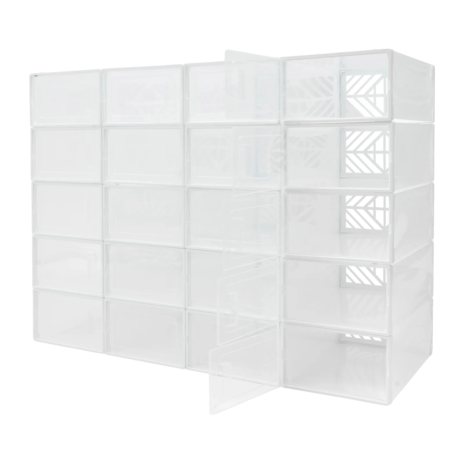 Schuhaufbewahrungsbox, Langlebiges Material, Platzsparendes Design, Durchsichtig