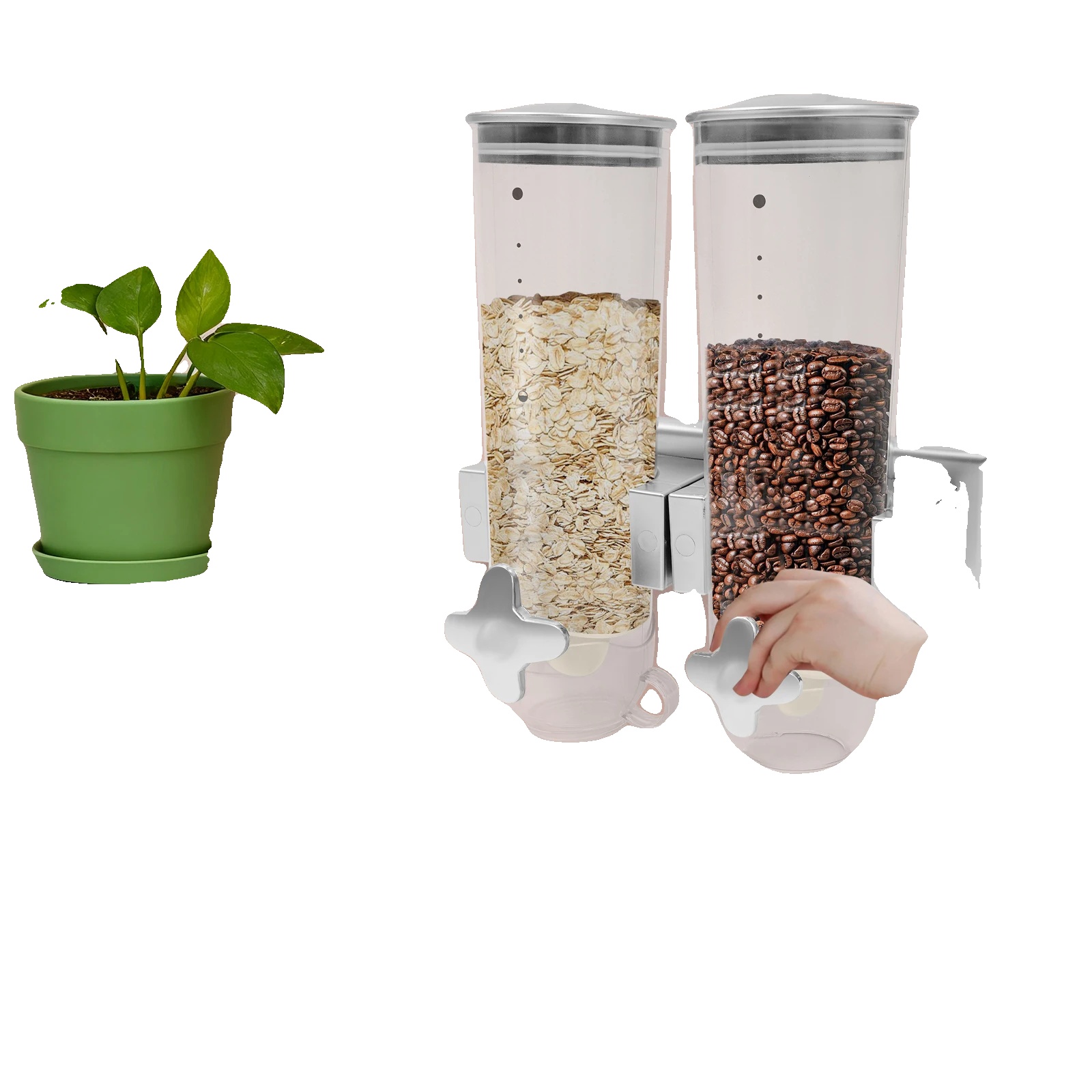 Futterspender, 3l Kapazität, Wandmontage, Doppelbehälter, Abnehmbares Design, Langlebiges Abs & Kunststoff