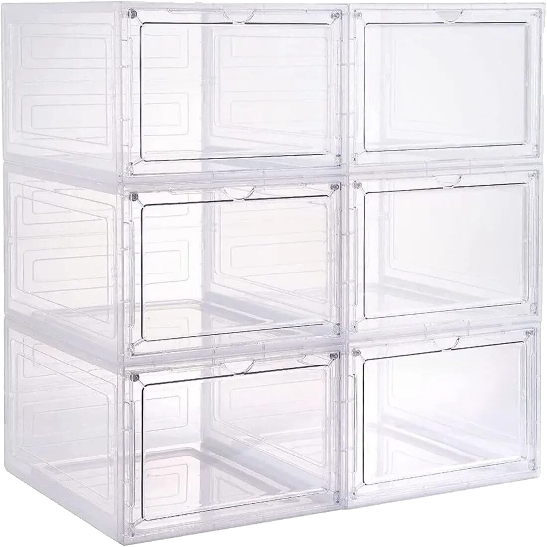 Schuhaufbewahrungsbox, Langlebiges Kunststoffmaterial, Abmessungen: 34,3 X 24,9 X 14 Cm, Kompatibel Mit Den Meisten Standardgrößen, Stapelbares