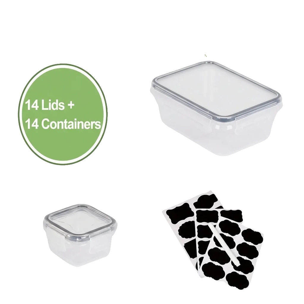 Lebensmittelaufbewahrungsbehälter, Luftdichtes Design, Stapelbar Für Einfache Aufbewahrung, 14pcs