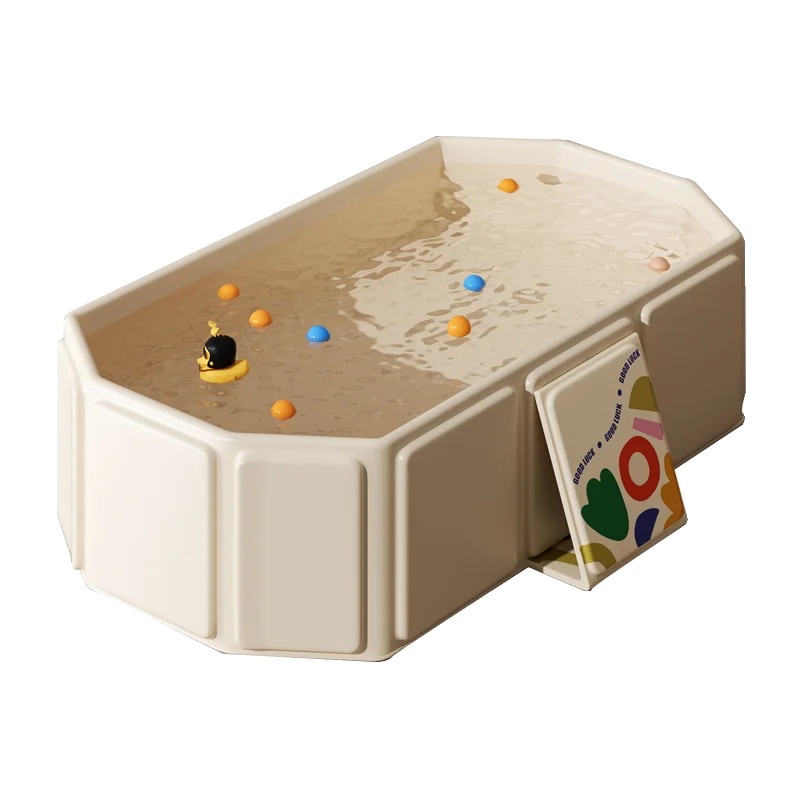 Tragbare Badewanne, Faltbares Design, Kinderfreundlich, Beige