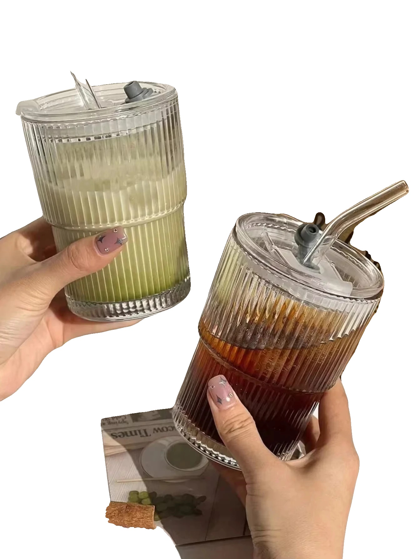 Glasbecher, Umweltfreundliches Material, Praktisches Design, Klar, 601-700ml-a
