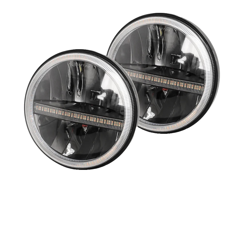 Motorrad-scheinwerfer, Led-technologie, Langlebiges Polycarbonat, 2pcs Dual Color Drl