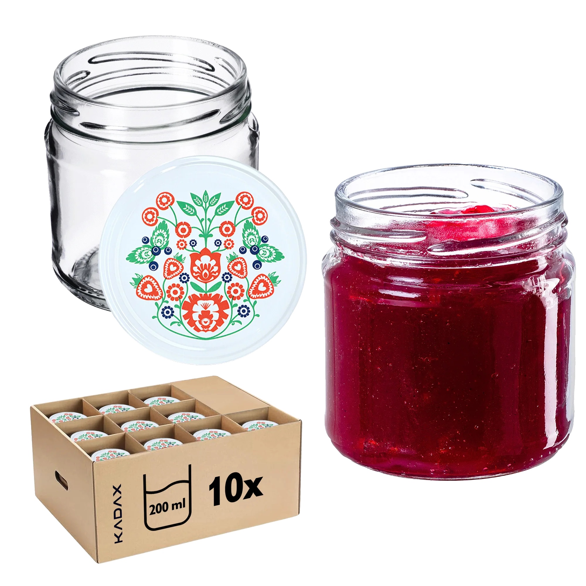 Glasbehälter, Fassungsvermögen 200ml, Deckeldurchmesser 66mm, Ideal Für Konserven, Spülmaschinenfest, Robustes Design
