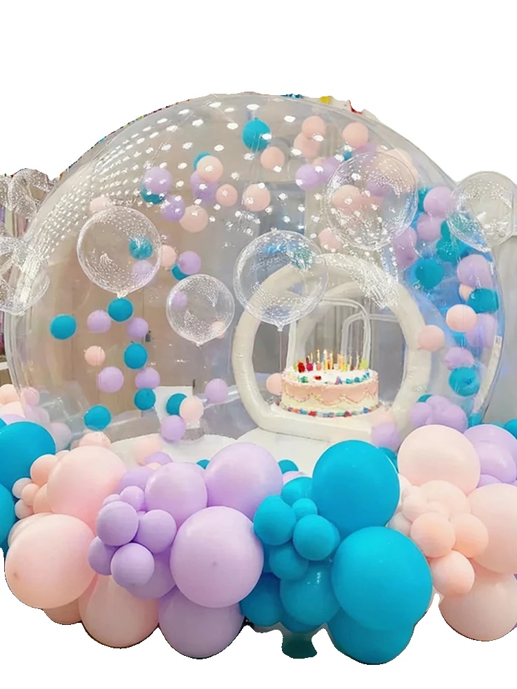 Blasenhaus, Aufblasbares Kuppelzelt, Schnelle Automatische Einrichtung, Transparentes Design, 2,5 M Durchmesser Mit Gebläse