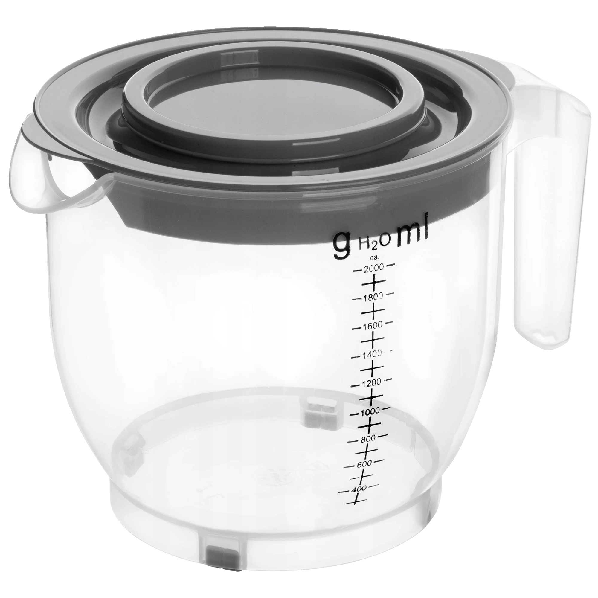 Rührschüssel, 2 Liter Fassungsvermögen, Ergonomischer Griff, Spritzschutzdesign, Ce-zertifiziert, Vielseitig Einsetzbar