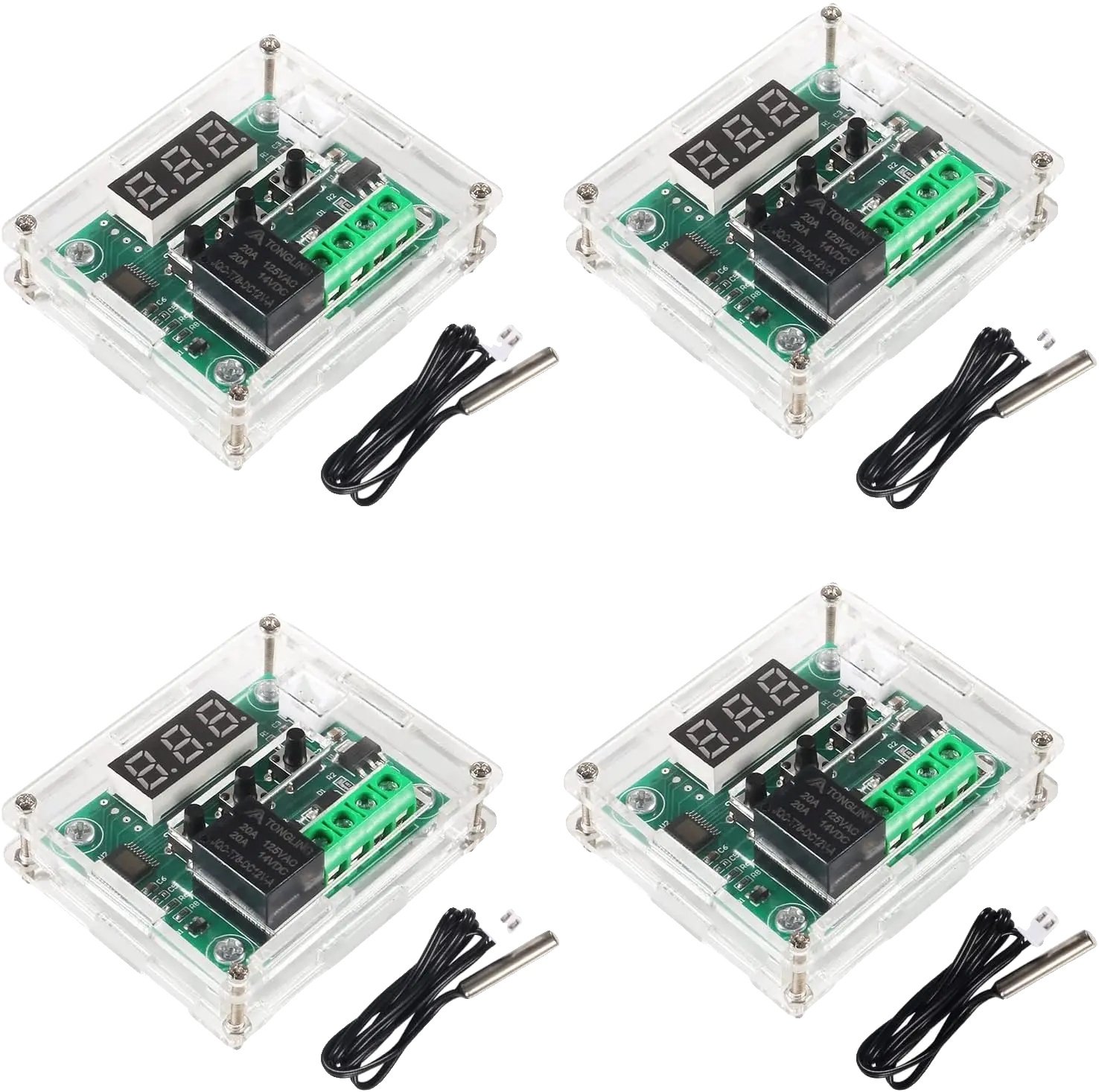 Temperaturregelmodul, Led-anzeige, Wasserdichtes Design, 4 Sets