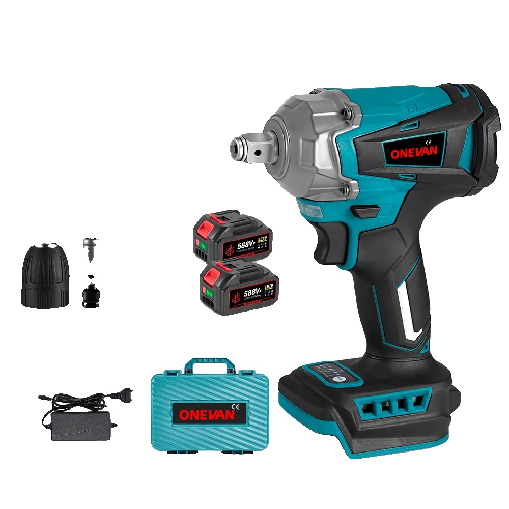 Elektrischer Schlagschrauber, Hoches Drehmoment, Kabelloses Design, 2 Batterien Set B