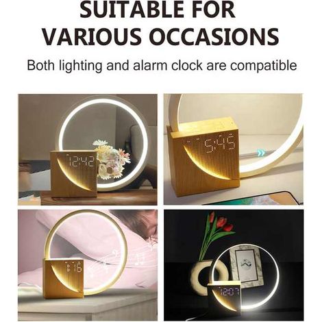 10-w-nachttischlampe – Wecker, 3 Helligkeitsstufen, Touch-steuerung, Einstellbare Intensität, Tischlampe Mit Usb-ladefunktion, Nachtlicht, Einschlafhilfe Für Schlaf- Und Wohnzimmer