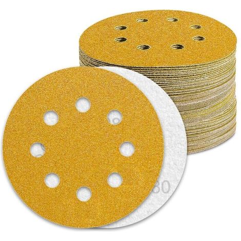 125-mm-schleifscheibe, Körnung 80, 100 Stück Schleifscheiben Für Exzenterschleifer, Schleifpapier...debuns