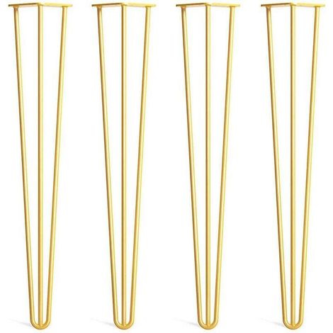 4 Stück 20 Cm (gold) Diy Haarnadelbeine Für Tisch-/stuhlbeine Mit 20 Schrauben + 4 Beinschonern