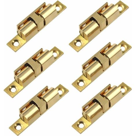 6-teiliges Set Doppelkugelriegel, Türriegel Aus Massivem Messing, Doppelkugel-spannriegel Aus Messing Für Schranktüren, Für Kleiderschränke Und Möbel, Starlight, Von Debuns