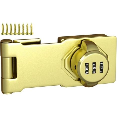 Edelstahl-zahlenschloss Mit Schrauben – Gold – 4,5 Zoll, Zwei Löcher