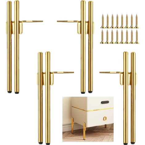 Goldene Metall-möbelfüße, Schicke Und Elegante Ersatzfüße Für Sofas, Couchtische, 15 Cm Tv-möbel, Badezimmerschränke, Bodenschutz + Geräuschlose, Rutschfeste Füße