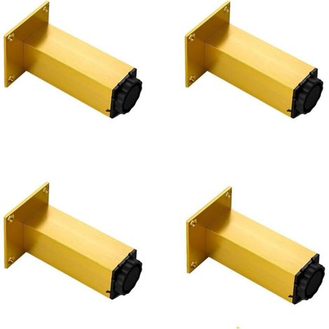 Höhenverstellbare Möbelfüße – Für Sofas, Couchtische, Badezimmermöbel – 15 Cm, Verstellbar Von 1 Bis 15 Mm. 4 Stück, Goldfarben.