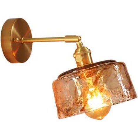 Kristallglaslampe, Wandleuchte Aus Kupfer Und Messing, E27-nachttischlampe, Goldene Wandleuchte (leuchtmittel Nicht Enthalten)