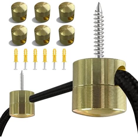 Metallene Stromkabelklemmen Zur Befestigung Von Tragseilen, Textilseilen Usw. – 6er-set, Goldfarben