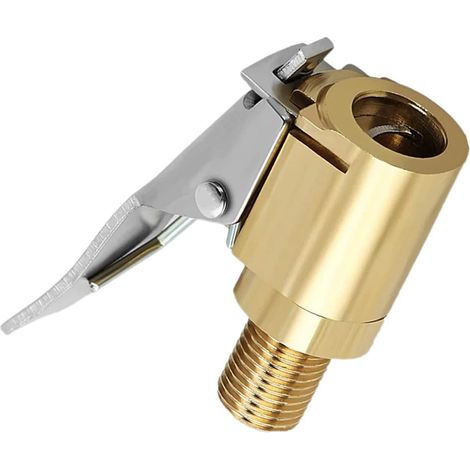 Reifenventil Mit Adapter, Verriegelbare Messing-aufblasdüse, Adapterstück, Auslaufsichere Klemme, Anschlusszubehör Für Fahrzeug-kompressorpumpe (8 Mm), 1 Stück