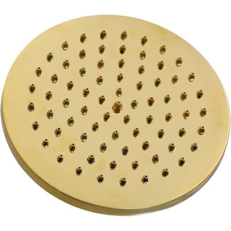Runder Duschkopf – Geeignet Für Badezimmer, Duschräume Und Toiletten – 1 Stück, 20 Cm, Messingfarben