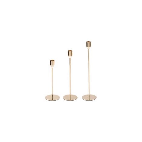 Set Aus 3 Metallkerzenständern, Goldfarben, Elegante Tischdekoration