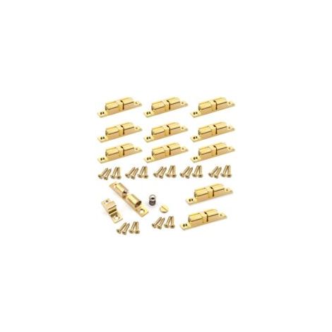 Set Mit 12 Universellen Doppelkugelverschlüssen Aus Messing – Für Küchentüren, Schränke Und Regale – Gold