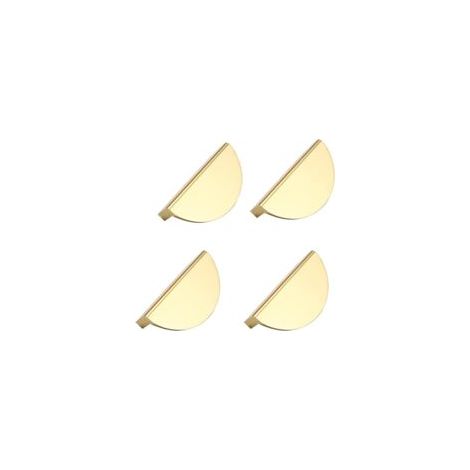 Set Mit 4 Halbmondförmigen Möbelgriffen – Aluminium – Modern – Für Wohnzimmer, Küche, Büro, Nachttisch, Kommode, Schränke – Gold