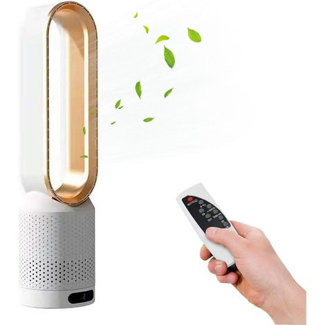 Turmventilator – Verdunstungsluftkühler – 50 Cm, Goldfarbener, Blattloser Ventilator – Heiz- Und Kühlventilator – Ventilator Mit Touch-fernbedienung – Oszillierender Ventilator
