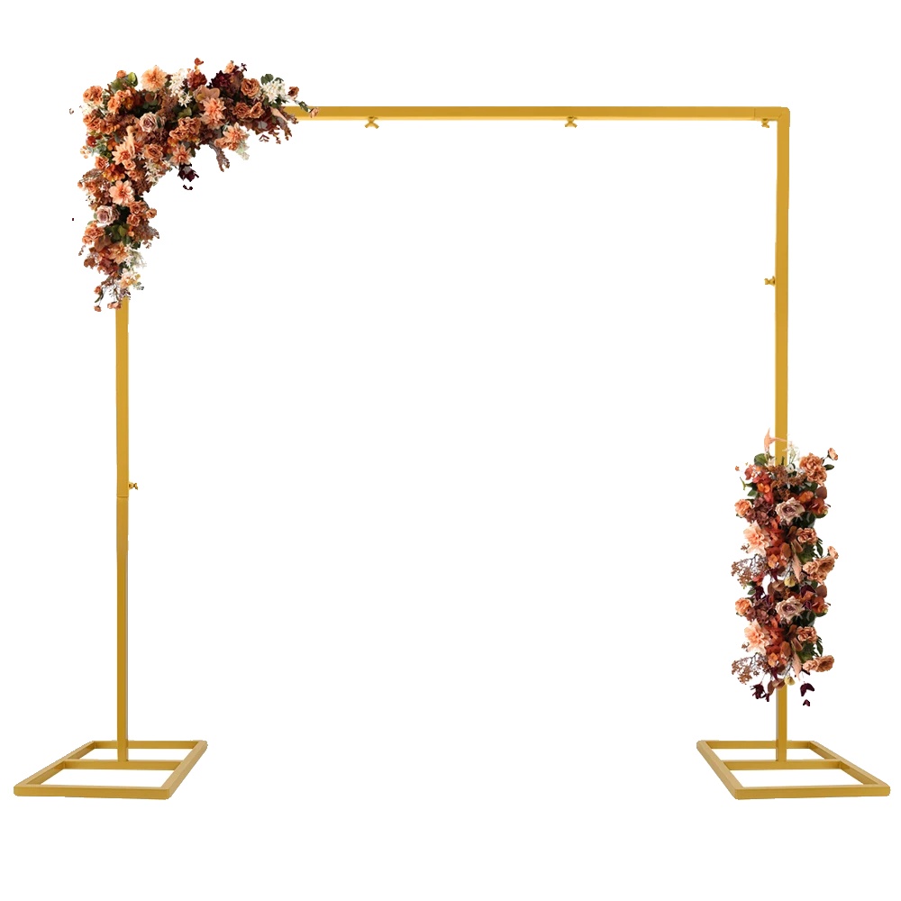 Hochzeitsbogen, Metallkonstruktion, Einfache Montage, Golden, 3m3m