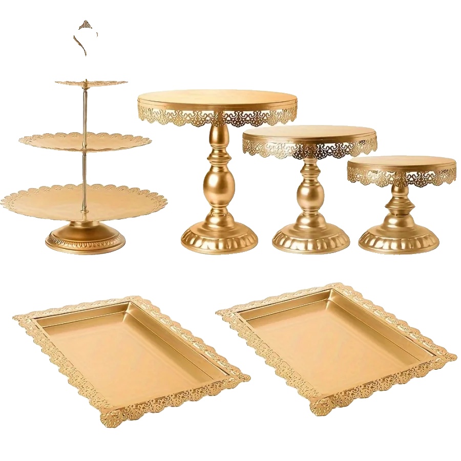 Kuchenregal-set, 6-teilig, Hochwertiges Metall, Langlebig Und Wiederverwendbar, Einfach Zusammenzubauen, Eleganter Goldener Finish