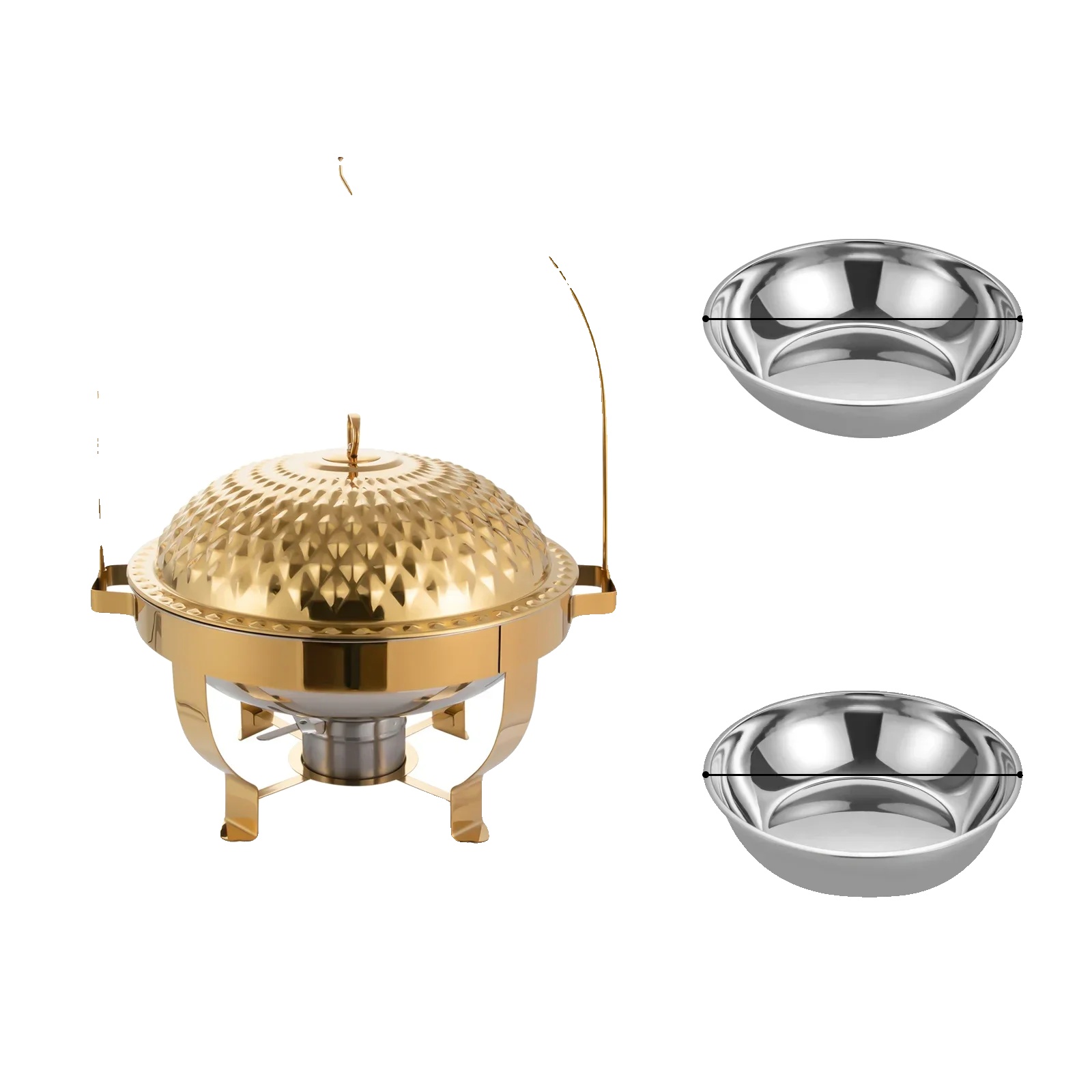 Chafing Dish, Edelstahl, Große Kapazität, Gold