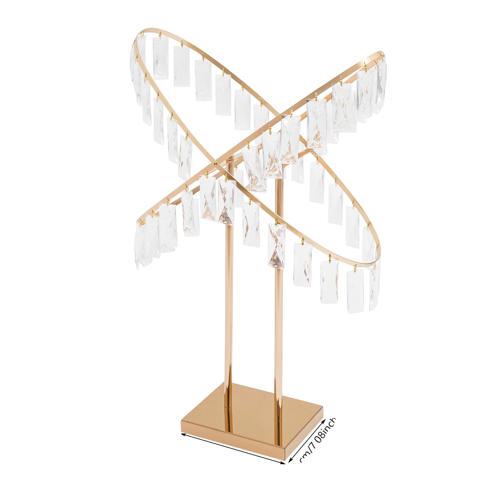 Blumenstand, X-förmiges Design, Elegante Acrylpendel, Gold