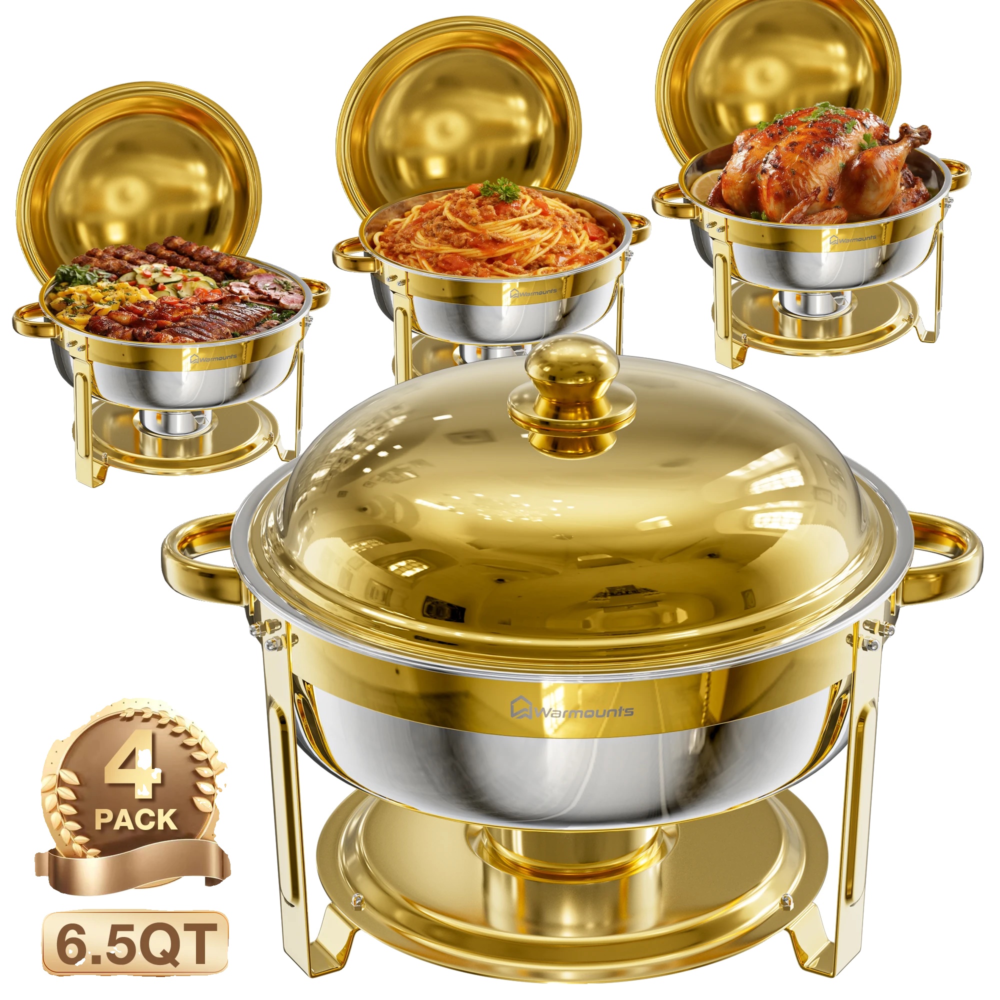 Chafing Dish, Edelstahl, 6,5 Qt Kapazität, 4pack