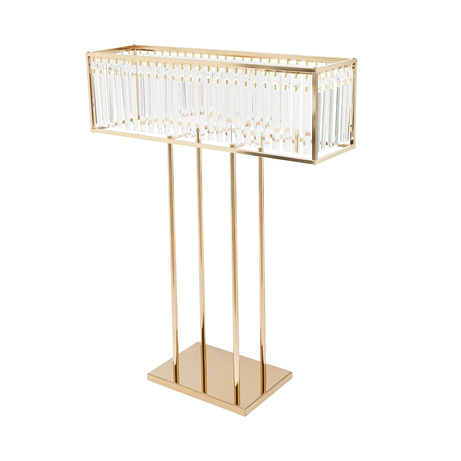 Blumenzentrum, Elektroplattiertes Eisen, Hängende Kristalle, Gold