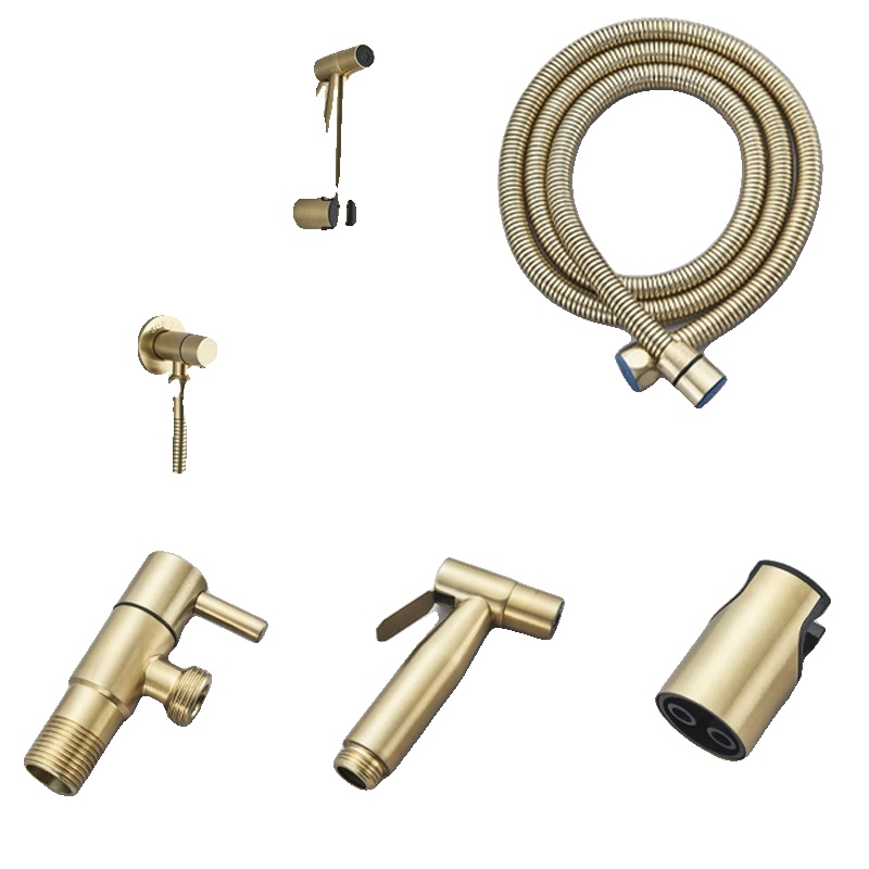 Bidet-sprayer, Wandmontage, Edelstahl, Gebürstetes Gold