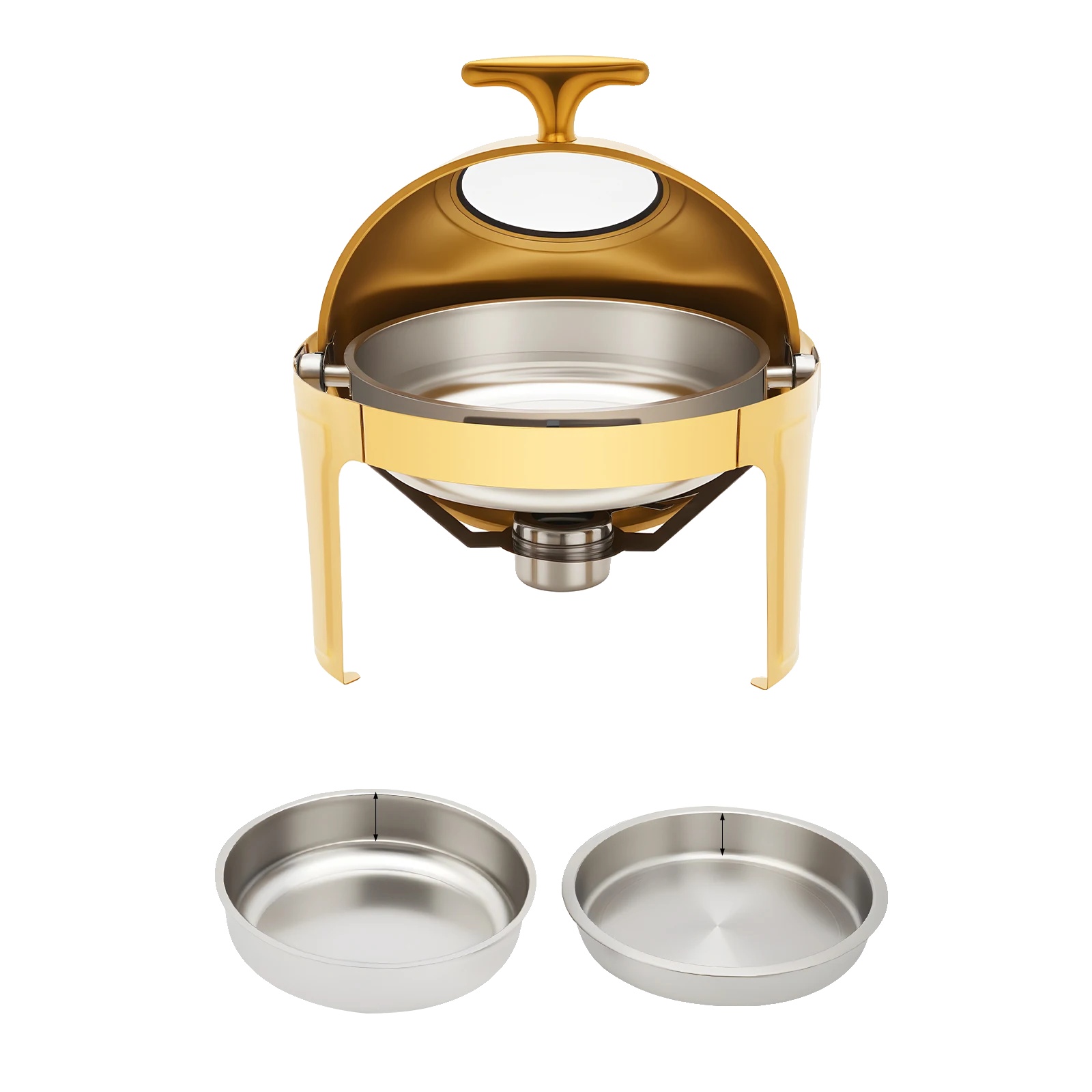Chafing Dish, 6l Kapazität, Edelstahlkonstruktion, Gold