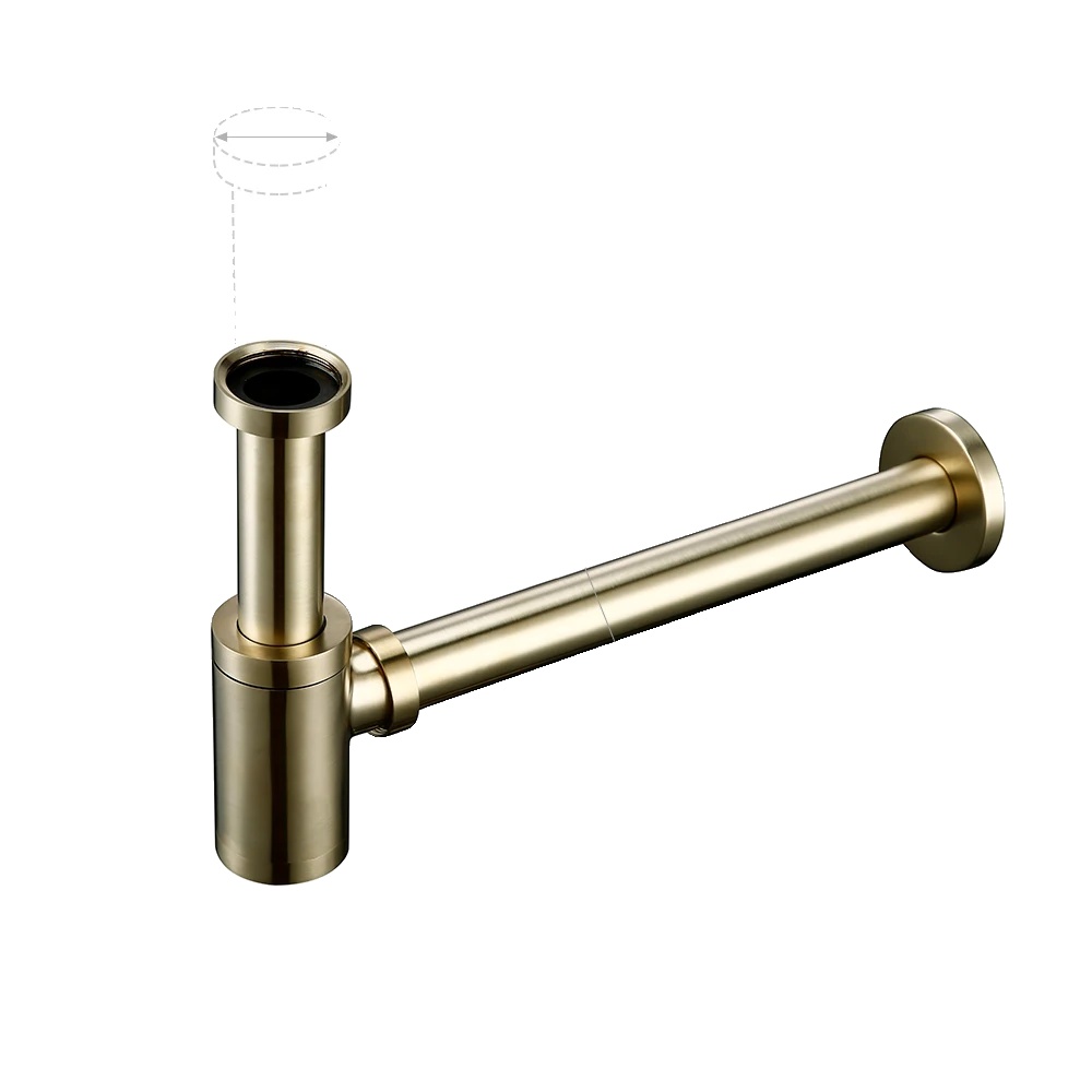 P-trap Abfluss, Massivmessing, Einfache Installation, P-trap-bg