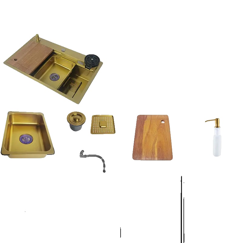 Küchenspüle, Edelstahl, Einzelbecken-design, 75x46 A