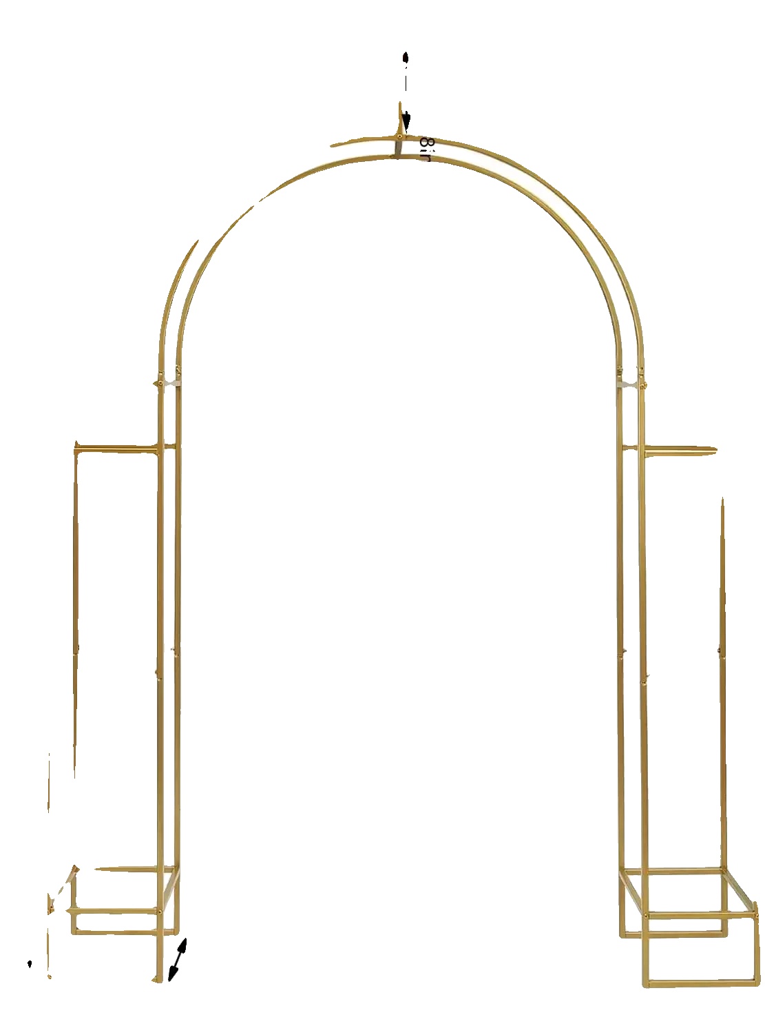 Hochzeitsbogen, Freistehendes Design, Langlebige Konstruktion, M, Gold