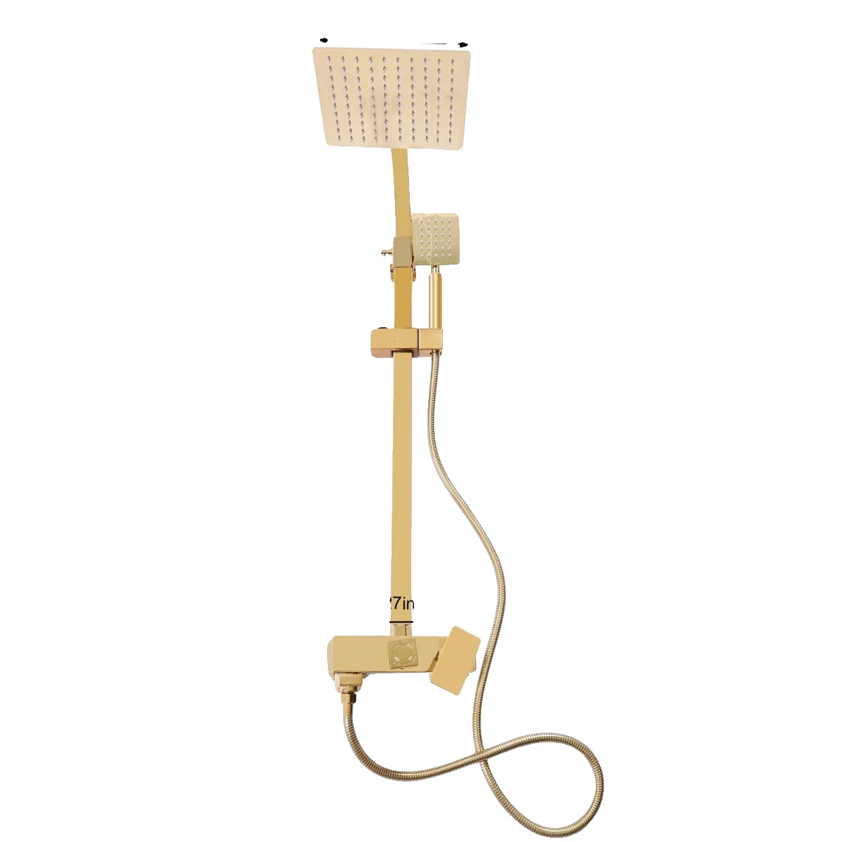 Duschset, Wandmontage, Höhenverstellbar, Gold