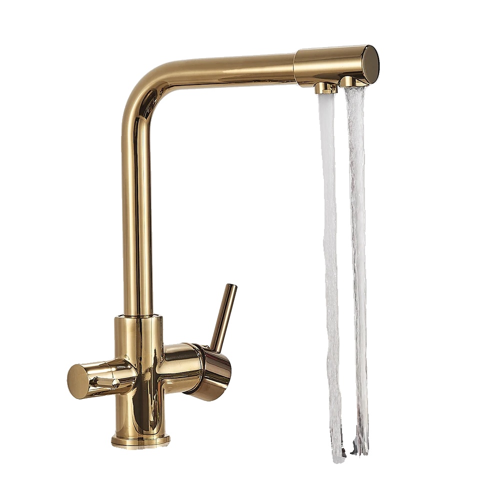 Wasserfilter-armatur, Dual-temperaturregelung, 360-grad-drehung, Goldhahn