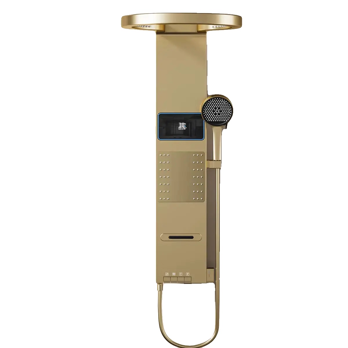 Duschset, Wandmontage, Led-lichtelement, Goldene