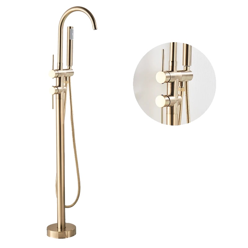 Badewannenarmatur, Schwenkbarer Auslauf, Einhebelsteuerung, Gebürstetes Gold