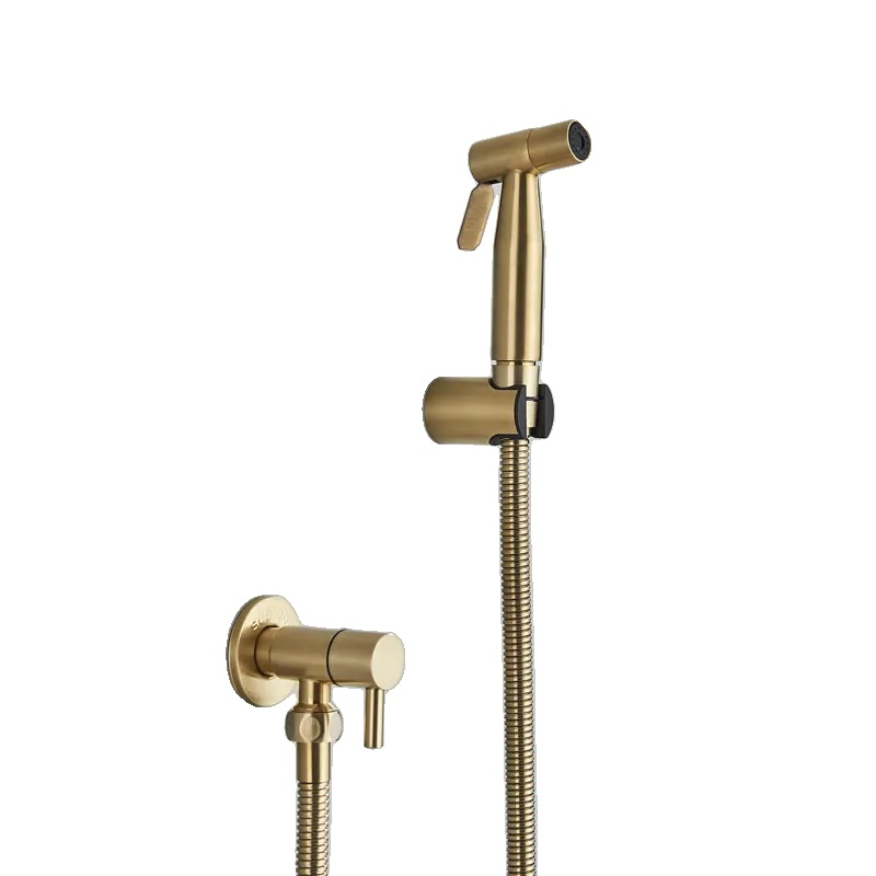 Handheld Bidet-sprayer, Edelstahl, Wandmontage, Gebürstetes Gold